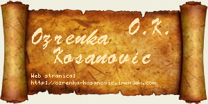 Ozrenka Kosanović vizit kartica